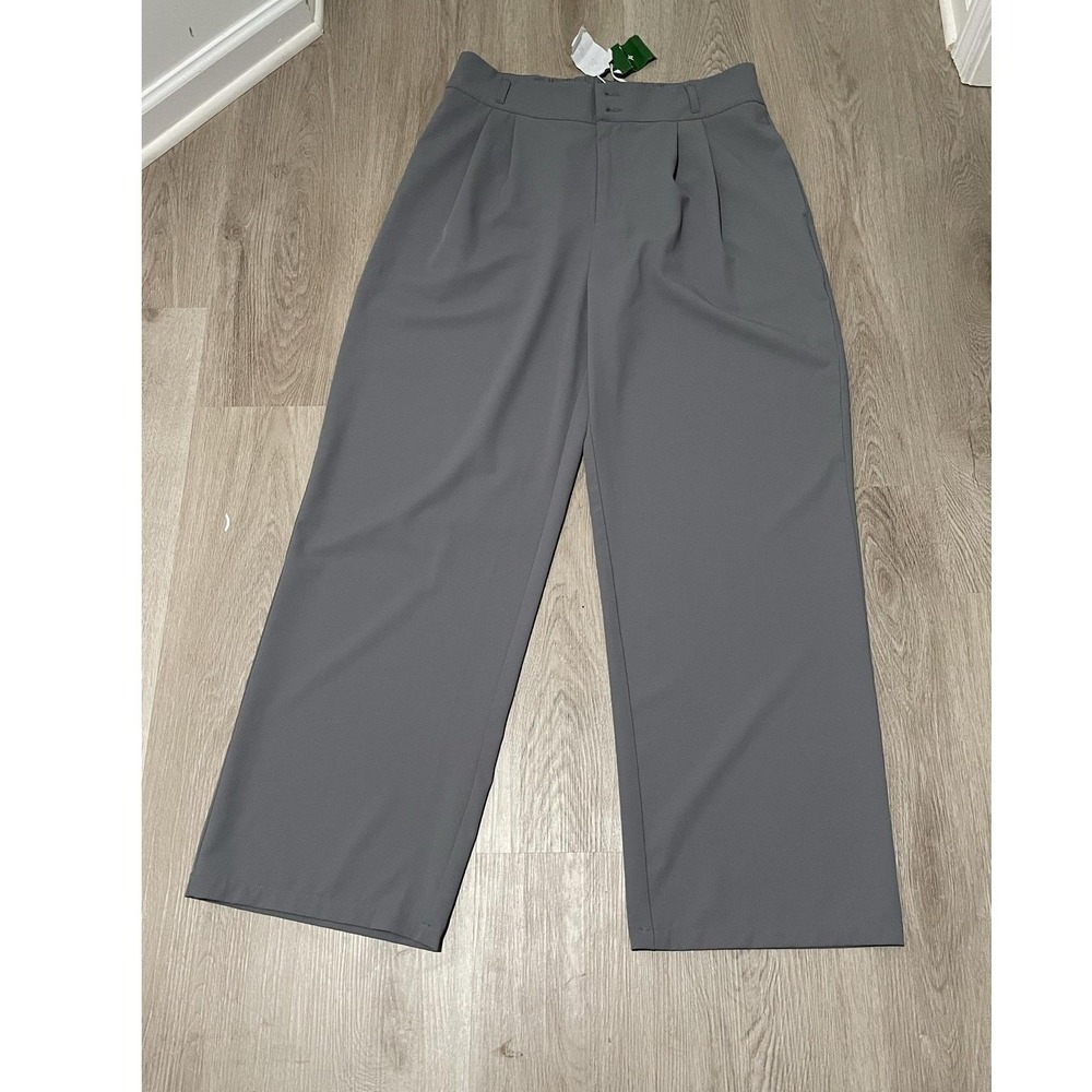 Halara Track Pants Women's XL Tall Gray Wide Leg Elastic Waist Pockets Stretch